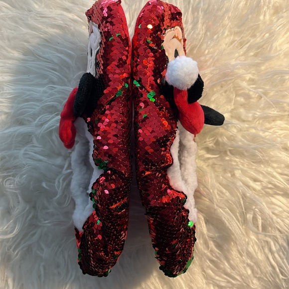 Disney Parks Mickey & Minnie size LG 9/10 Christmas slippers - Picture 5 of 8